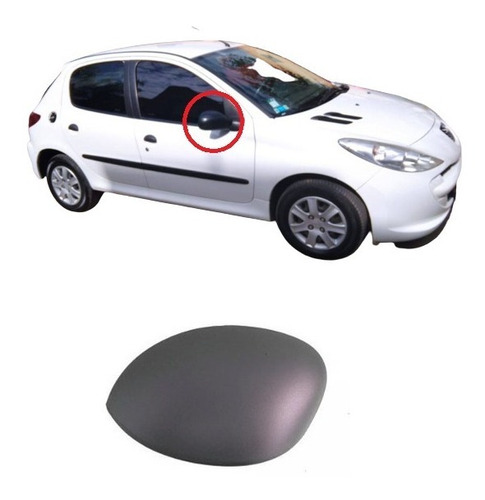 Peugeot 207 Cacha De Espejo Derecha Negra Carcasa