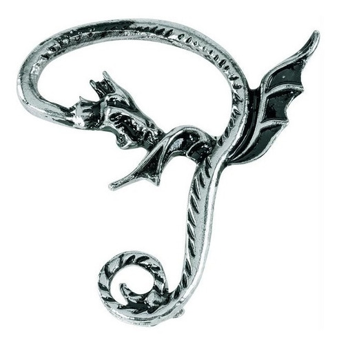Imagem 2 de 3 de Brinco Ear Cuff De Dragão Em Metal P/orelha Furada 1 Pç Novo