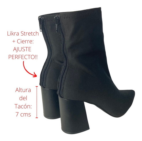Imagen 6 de 10 de Botin Stretch Felipe Rentería Tacón 7cms Botas Mujer Moda