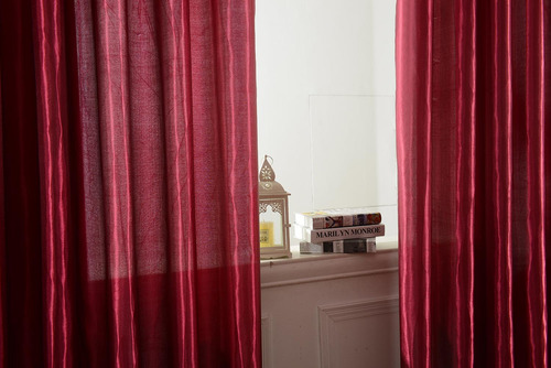 Cortina De Dormitorio 100x200cm Vino Rojo