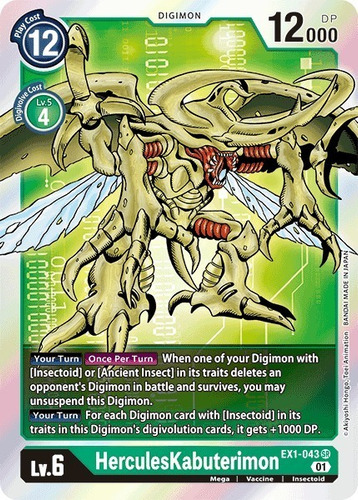 Digimon Tcg Ex1-043 Herculeskabuterimon - Super Rare