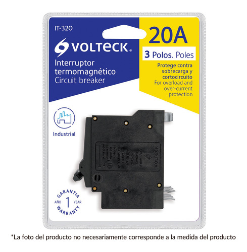 Interruptor Termo Magnético 3 Polos 20 A Volteck