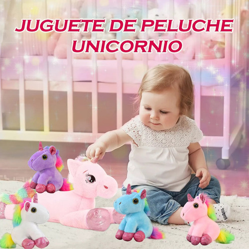 Unicornio Pony De Peluche Arcoiris Tipo Pegaso Almohada 5pcs