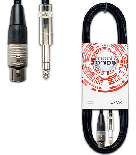 Cable Canon Xlr Hembra A Plug Trs Balanceado 10 Mts Mscables