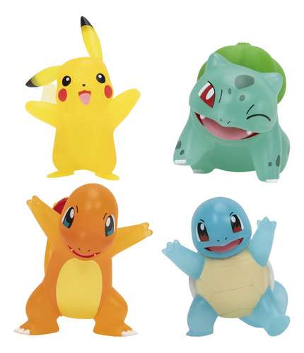 Pokemon Paquete De 4 Figuras De Batalla, Figuras Translúci.