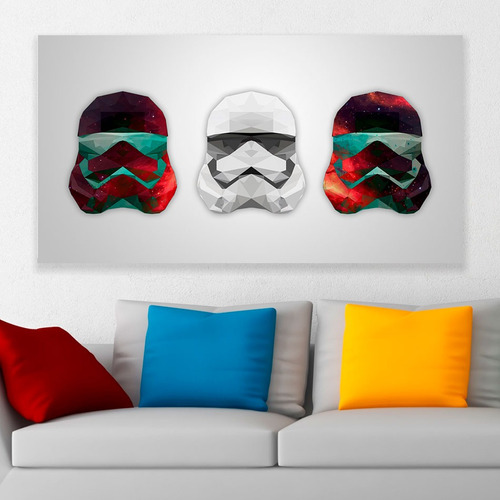 Cuadro Decorativo Star Wars Casco Trooper Art 80x50cm