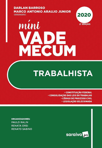 Mini Vade Mecum Trabalhista - 2ª Edição De 2020 (meu Curso), De Editora Saraiva. Editorial Saraiva Jur, Capa Mole, Edição 2ª Edição Em Português, 2020