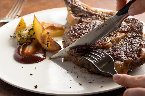 Juego De 4 Cuchillos Para Carne Bellemain Premium De Acero I