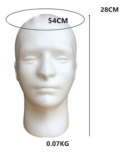 Cabeza De Maniquí Masculino Redonda De 11 Pulgadas De Alto,