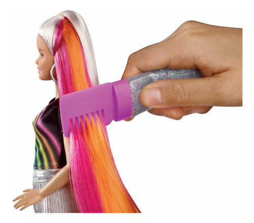 Muñeca Barbie Peinado De Arcoíris Con Accesorios Mattel