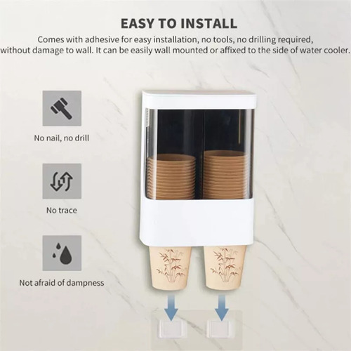 Q Dispensador De Vasos Desechable, Portavasos, Doble Tubo