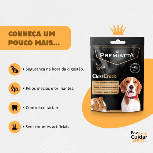 Biscoito Super Premium Premiatta Classcrock Para Cães 400gr