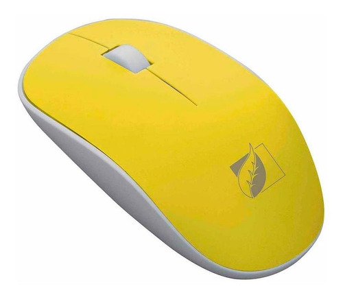 Mouse Inalámbrico Green Leaf 1000 Dpis Ergonómico Color Amarillo