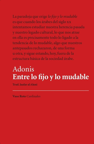 Libro Entre Lo Fijo Y Lo Mudable