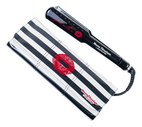 Planchita de pelo BaBylissPRO Nano Titanium 2073 Styled with a Kiss BABNT2073 negra 220V