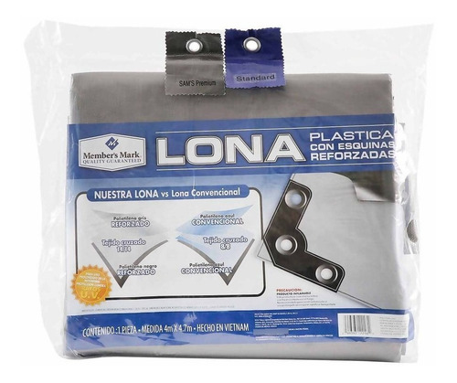 Lona Plástica Reforzada 4x4.7mts Resistente Uso Rudo