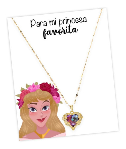 Collar Princesa Aurora Corazon De Amor 