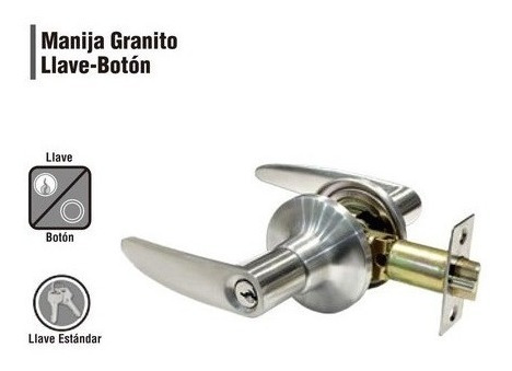 Imagen 2 de 3 de Cerradura Chapa Recámara Manija Níquel Satinado Dexter 6636