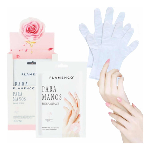 Mascarilla Para Manos Rosas Hidratante Y Blanqueadora Tipo de piel Seca