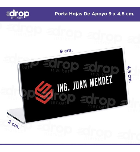 Imagen 2 de 10 de Porta Nombre Precios Acrílico Menú Mesa 9x4 Pack X10u