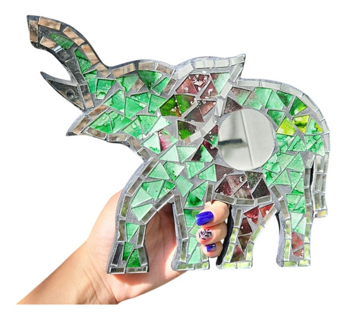 Espejo Elefante Venecitas 20cm Aprox Monte Kurama