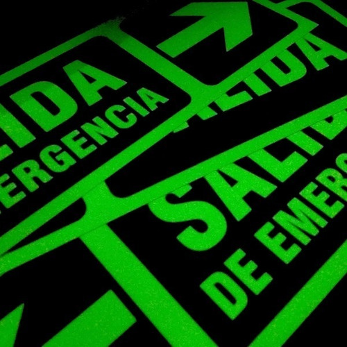 Cartel Salida De Emergencia Fotoluminiscente  10x31 Cm 