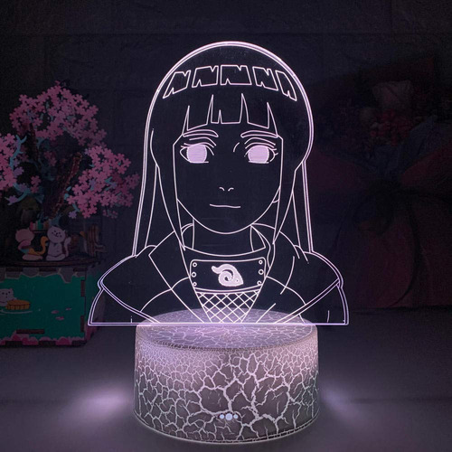 3d Noche Luz Lampara Hinata Hyuga Figura Nightlight Niño Usb