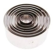 Imagem 4 de 4 de Jogo Aros Cortadores Redondo Para Massas Bolos Inox