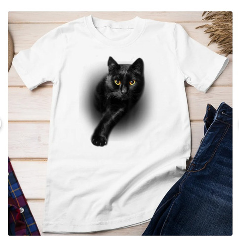 Polera Unisex Gato Gatito Mascota Real Algodon Estampado