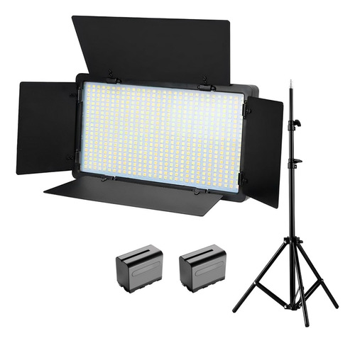 Painel De Luz Led Iluminador Fotografia + Tripé Pro Led-800 Luz Branco Frio/quente 110v/220v