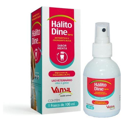 Halito Dine 100ml Mal Hálito Em Cães E Gatos