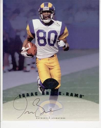 1997 Leaf  8 X 10 Autografo Isaac Bruce Rams