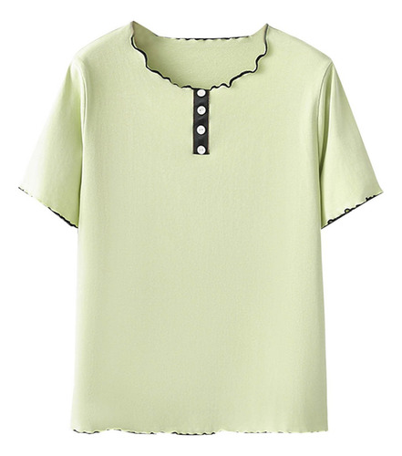A Camiseta De Verano Para Mujer, Talla Grande, Color Liso,