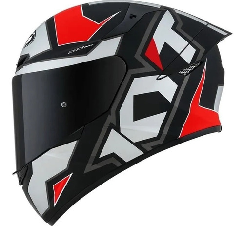 Capacete Moto Kyt Tt Course Electron Cinza/vermelho Fosco 60