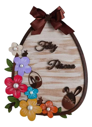 comprar Guirlanda Feliz Páscoa Em Formato De Ovo Com Flores
