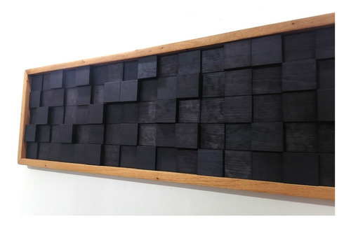Panel Acústico Decorativo De Madera Marco De Cedro 110x35cm