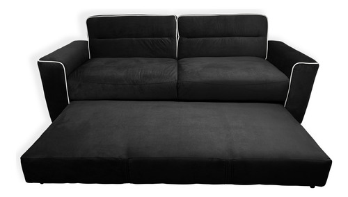 Sofá Cama Sillón Sala Hogar Minimalista 3 Posiciones Negro Liso