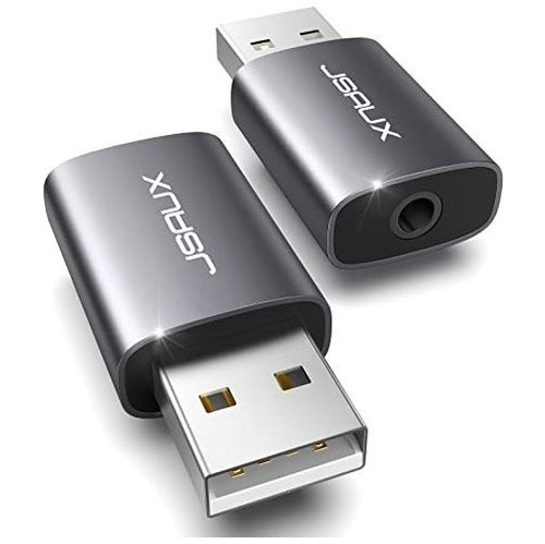 Paquete De 2 Adaptadores De Audio Usb A Conector De 3,5 Mm,
