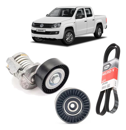 Kit Correa Poli V Amarok 2.0 Tensor +polea+correa