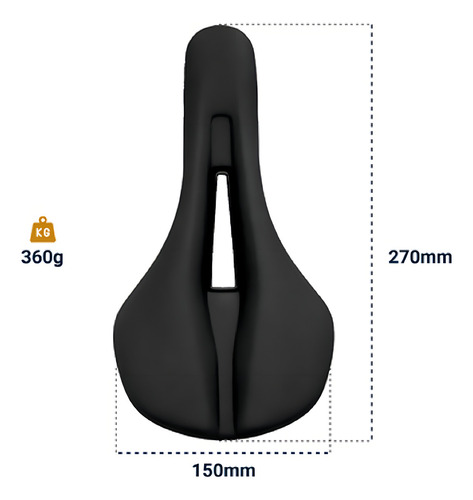 Asiento de sillĂn Selle Royal Vaia Rvs, color negro, 150 x 270 mm, 360 gramos