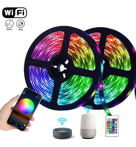 Tira Luces Led Rgb Alexa Wifi 10m Impermeable Control De Voz