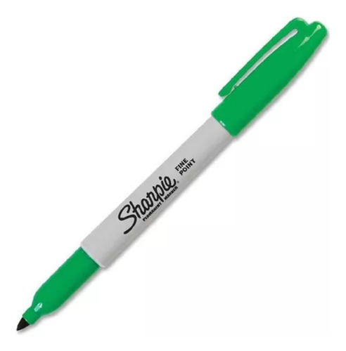Marcador Plumón Permanente Sharpie Punto Fino 12 Piezas Color Verde