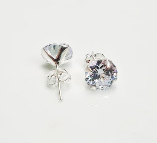 Imagem 4 de 6 de Brinco Masculino Prata Pura 925 Pedra Diamante Sintético