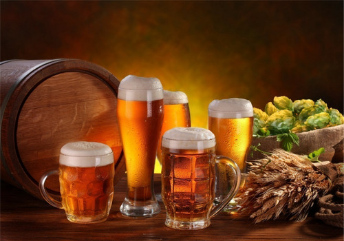 Painel Adesivo Decoração Cervejaria Chopp Bar Barril Cevada