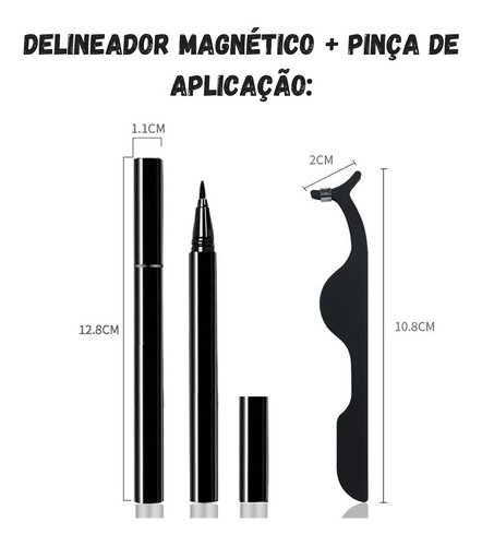 Imagem 6 de 7 de Cílios Magnéticos Com Caneta Delineadora A Prova Dagua 3 Par