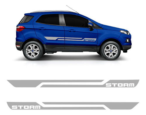 Faixa Compatível C/ Ecosport Storm 2013/2021 Adesivo Cinza