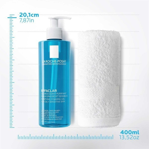Imagen 2 de 2 de Gel Limpiador Piel Grasa Effaclar La Roche Posay 400ml