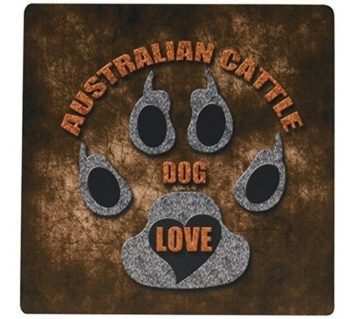 3drose Llc 8 X 8 X 0.25 Inches Australian Cattle Love Dog