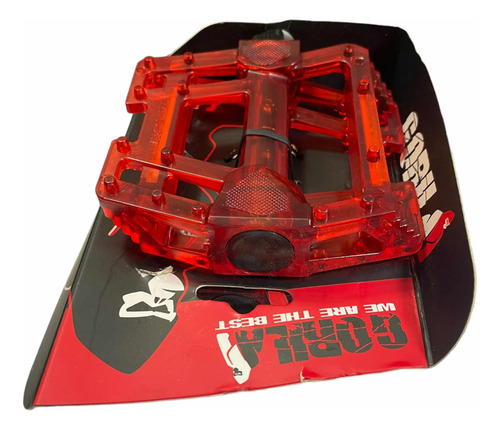 Set 2x Pedales Bicicletas Bmx Mtb Gorila Antideslizante Rojo
