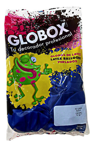 Globos Perlados 12 X 50 Un Color Azul Oscuro Globox